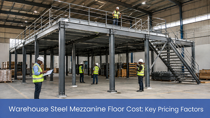 Steel warehouse mezzanine floor installed in a Uganda warehouse