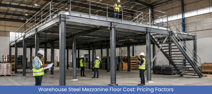 Steel warehouse mezzanine floor installed in a Uganda warehouse